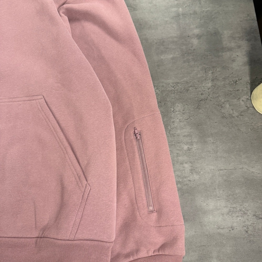 Comfrt Airplane Mode Travel Hoodie Women M Mauve Dusty Pink SAMPLE Zip Pocket - Picture 10 of 15